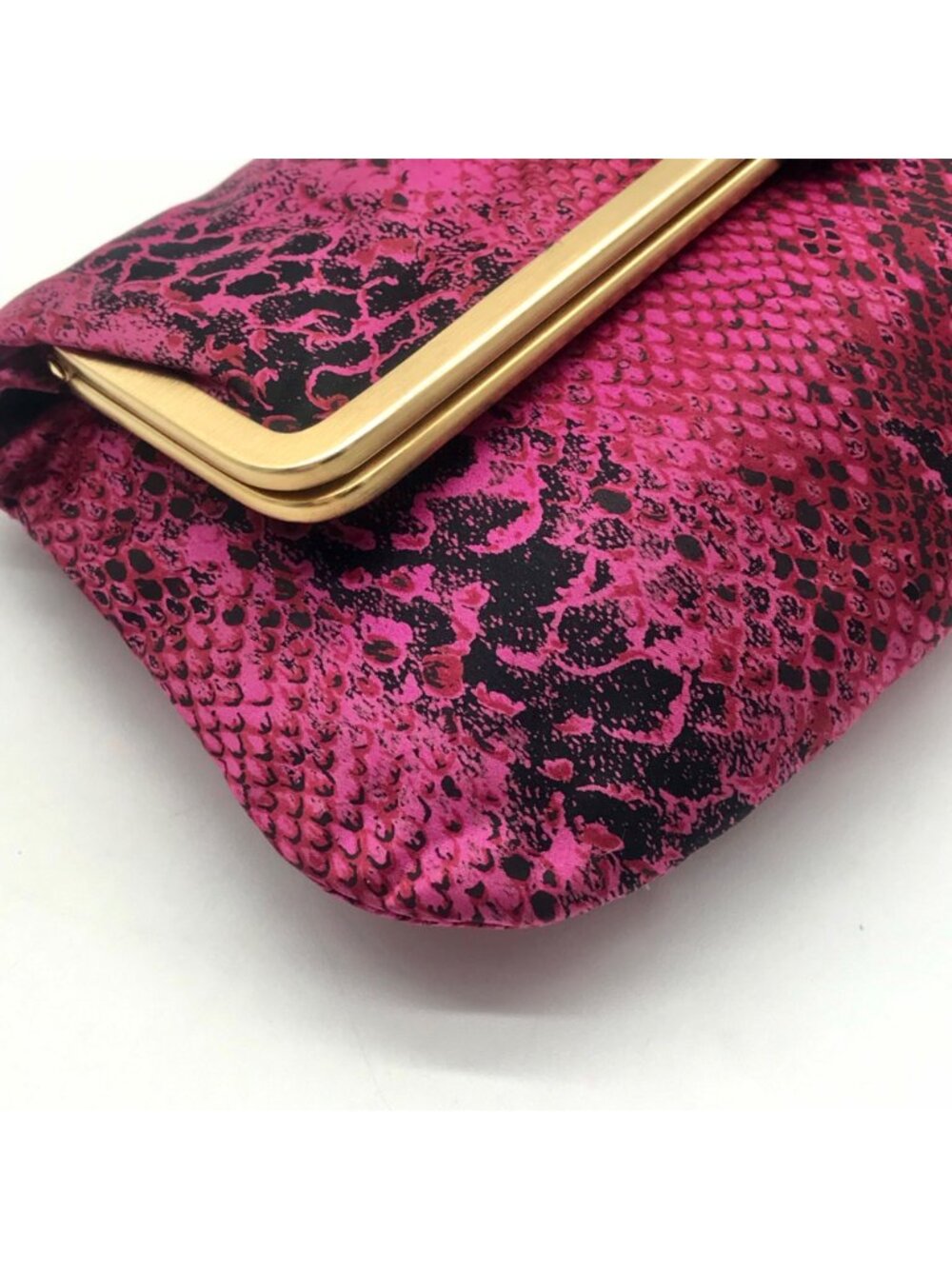 Jimmy Choo Pink Leather Python-Print Clutch - Picture 7 of 12